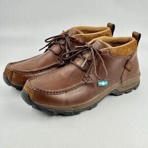 TWISTED X Mens Size 10 Waterproof Brown Leather Chukka Hiker Boots MHKW002 EX
